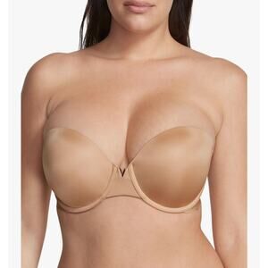 Victoria's Secret Women's Bare Push Up Strapless underwire tan nude Bra 36C new